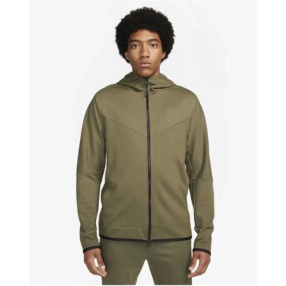 Nike Sportswear Tech Fleece Full Zip Light Brown Hoodie DX0822 Sweatshirt XXL - Picture 3 of 14
